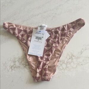 NWT O'Neill Pink and Cream Bikini Bottom